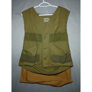 Brush Master Hunting Vest Mens Small Khaki Water Repellent Multi Pocket Game Top